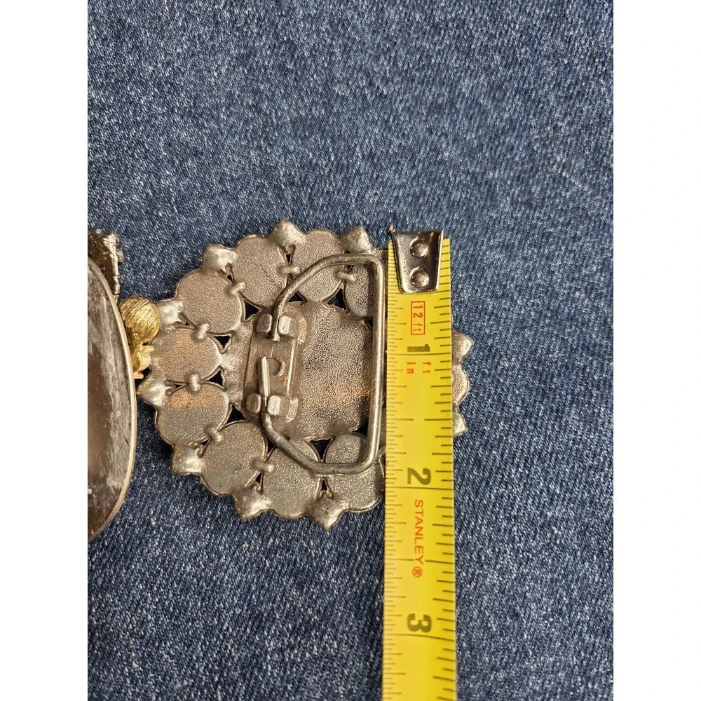 Women's Lot of 2 Boutique Crystal Belt Buckles - Silver Gold Designer